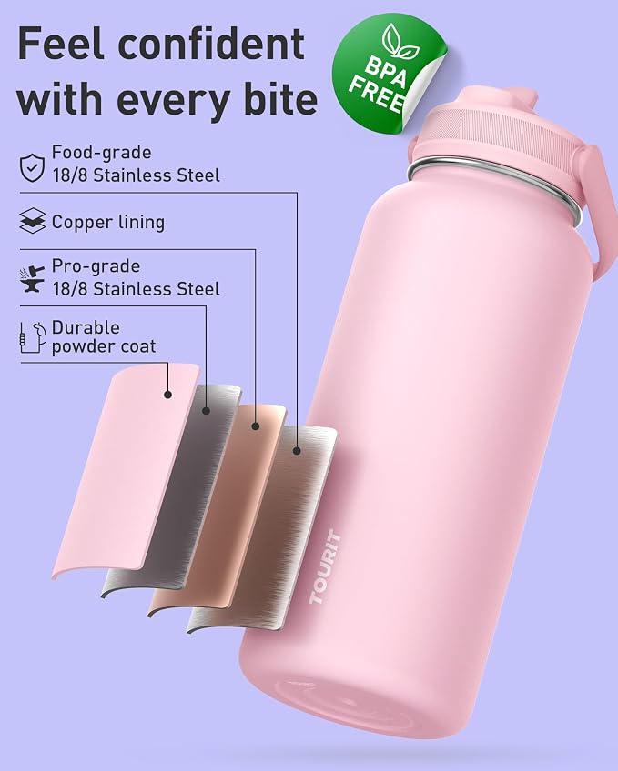 TOURIT 24 oz Insulated Water Bottle, Stainless Steel Water Bottles - Image 2