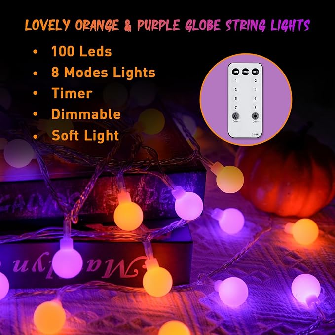 JMEXSUSS 100 LED Globe String Lights Indoor Plug in - Image 5