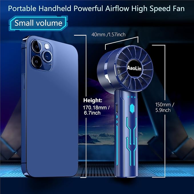 2pcs portable handheld fan personal fan portable neck fan small rechargeable - Image 5