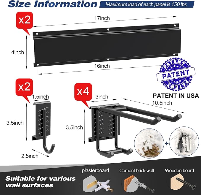Sttoraboks Garage Tool Storage Rack, Heavy Duty Garage Storage Organizer Rack - Image 2