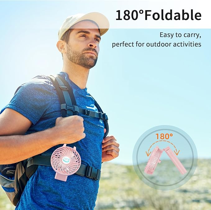 HandFan 10400mAh Personal Handheld Fan, 40Hrs Long-Lasted Hand Fan Rechargeable - Image 6