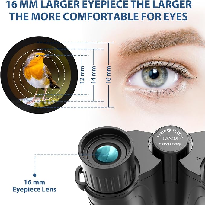 Binoculars 15x25 for Adults, High Powered Easy Focus Binoculars - Image 2