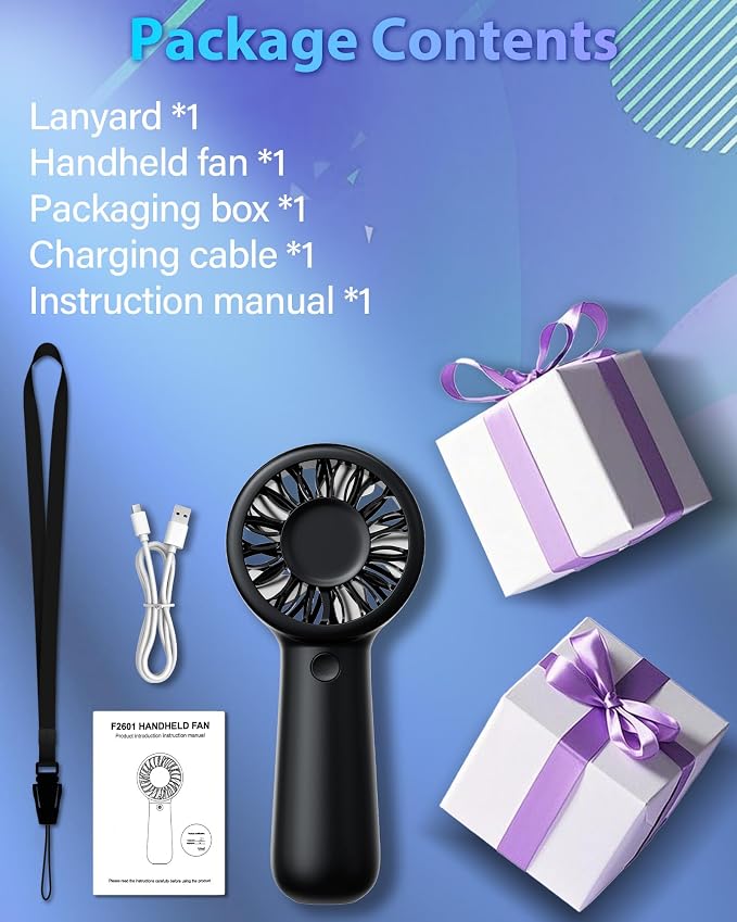 Portable Handheld Fan Personal Small Turbo Hand Fan Powerful, USB Rechargeable - Image 8