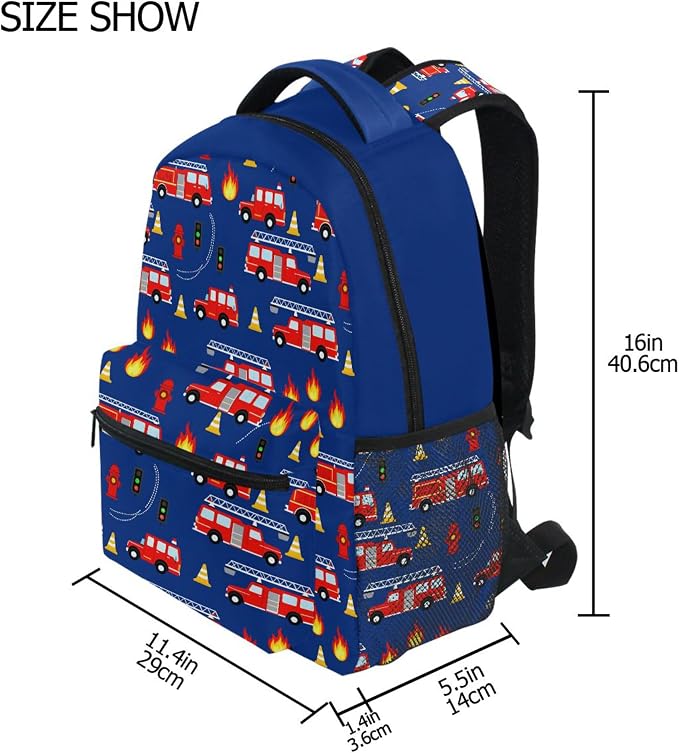 Wamika Monster Car Kids Backpack Trucks Racing Cars School Backpacks Boys Girls - Image 2