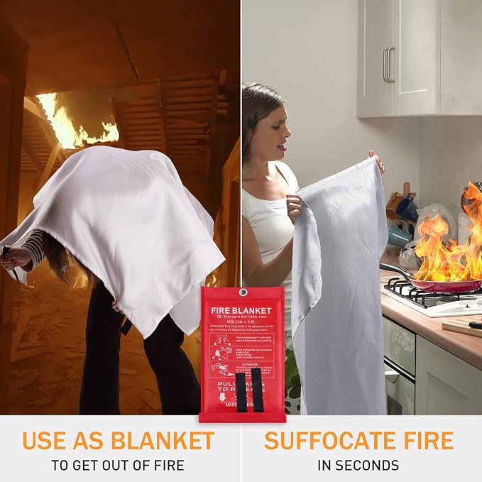 Mondoshop Fire Blanket for Home Kitchen Camping 12 Pack Emergency Fire Blanket - Image 7