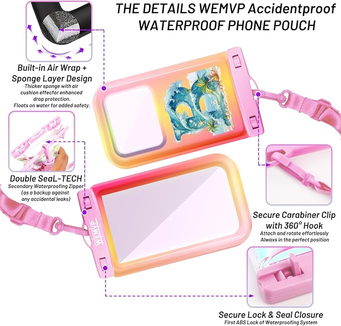 Personalized Initial Waterproof Phone Pouch Case - Image 3
