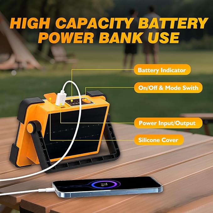 2 Pack 120W Solar Rechargeable Work Light, 144 LED 10000LM Led Work Light - Image 7