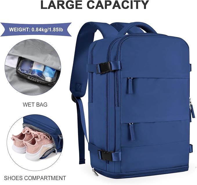 coowoz Large Travel Backpack For Women Men, Carry On Backpack Flight Approved - Image 4