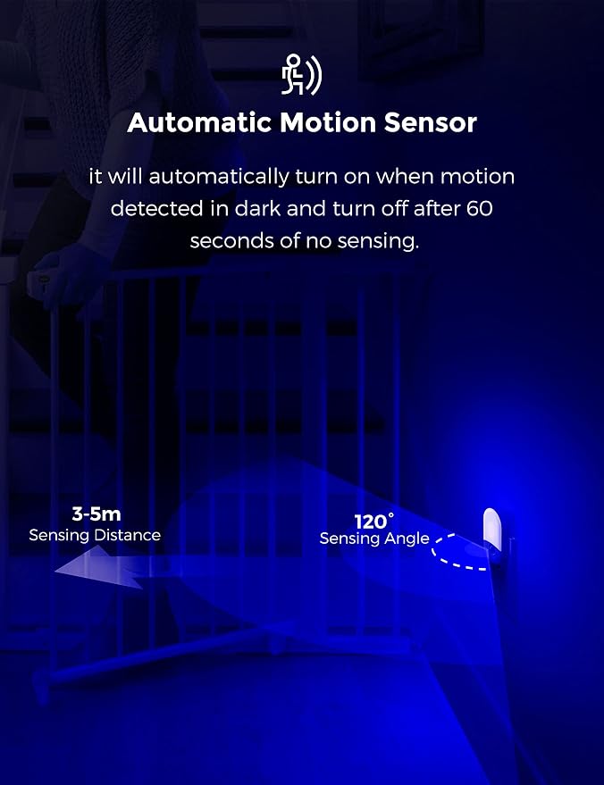 Blue Night Light Plug in, LOHAS Motion Sensor Blue LED Night Lights Plug Into - Image 4