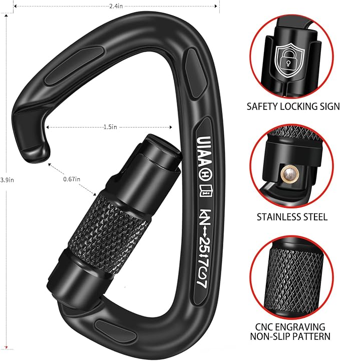 BEIFENG 25KN Auto Locking Carabiner - Image 2