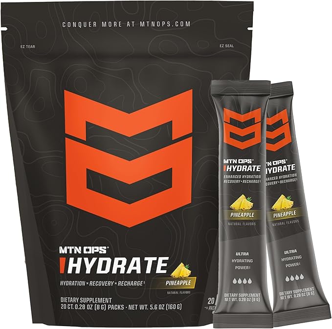 MTN OPS Hydrate Low Sugar Electrolyte Powder Drink Mix by MTNOPS