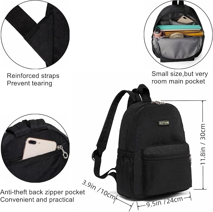 AOTIAN Mini Lightweight 11.8 Inch Backpack Durable Travel Hiking Women and - Image 8