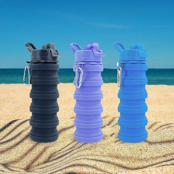 Collapsible Water Bottles 2 Pack Silicone Water Bottle - Image 7