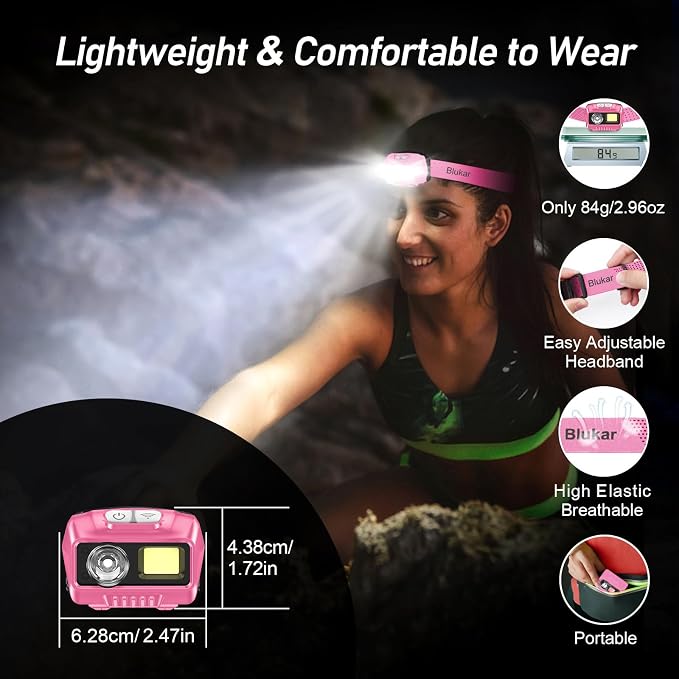 Blukar LED Headlamp, 2000L Super Bright Rechargeable Headlight Flashlight - Image 8