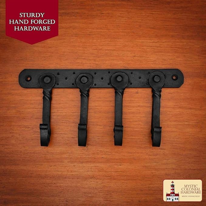 "Mystic Colonial Rustic Cast Iron Wall Mounted Coat Rack - Image 8