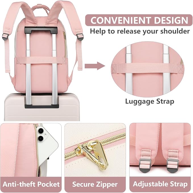 Backpack for Women Laptop Bag: Work Travel Backpacks Fits 17 inch Computer - Image 5