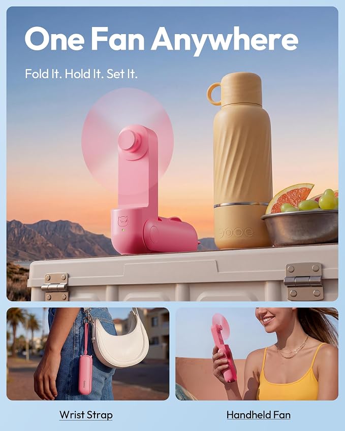 Gaiatop Portable Handheld Fan, 3 in 1 Mini Fan Handheld, Foldable Personal Fans - Image 4