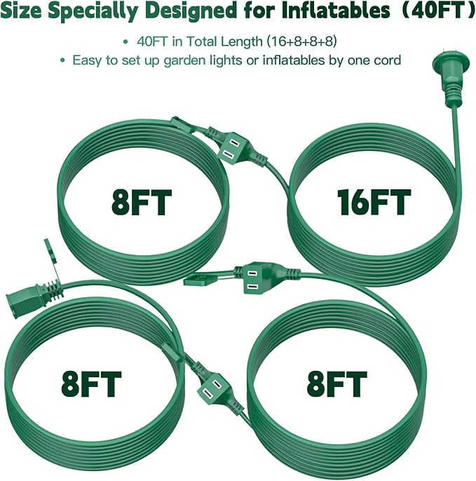 40FT Outdoor Extension Extension Cord - Image 3