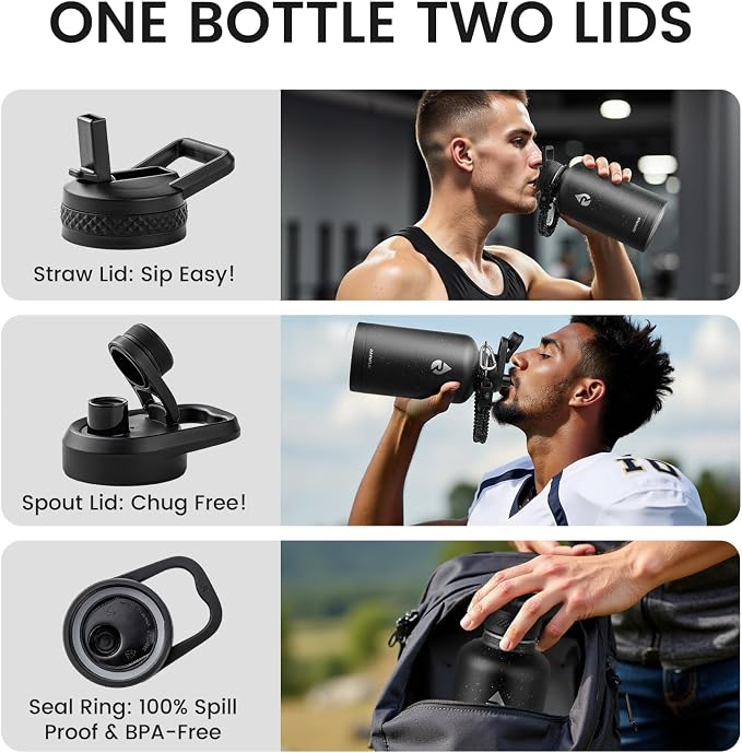RAYMYLO 64oz Insulated Water Bottle, Triple Wall Vacuum Stainless Steel Water - Image 5