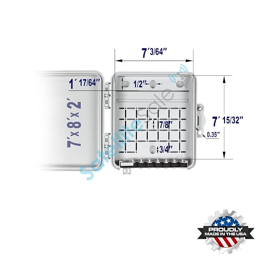 SatelliteSale Weatherproof Junction Box Heavy Duty Enclosure 8x7x2 Inches - Image 3