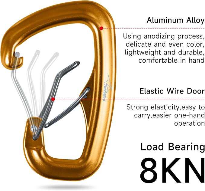 Heavy Duty Carabiner Clip Hook 8KN, - Image 2