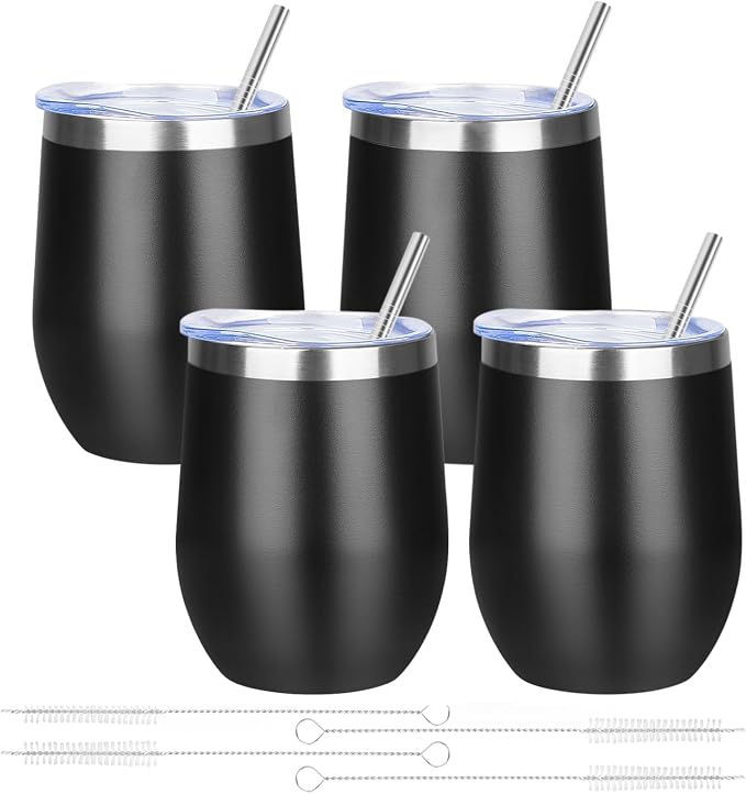 12oz/4 Pack Wine Tumbler Glasses by YEBTSLife