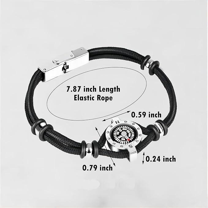 Innocence Adjustable Paracord Wrist Compass Bracelet - Image 2