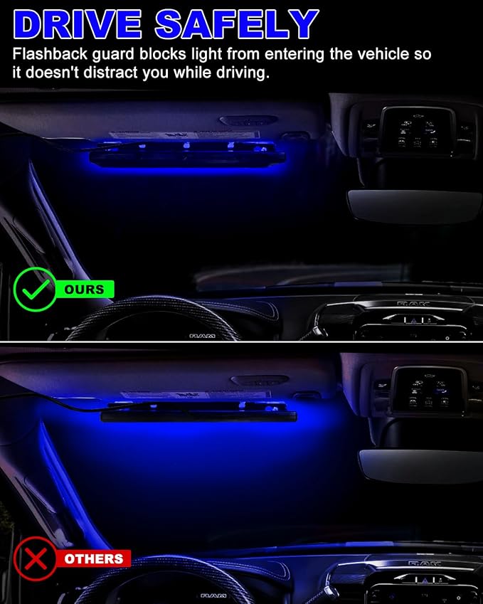 HLauto 6Z4J Emergency Dash Strobe Lights: 2x16.8 inch Blue Safety Lights - Image 8