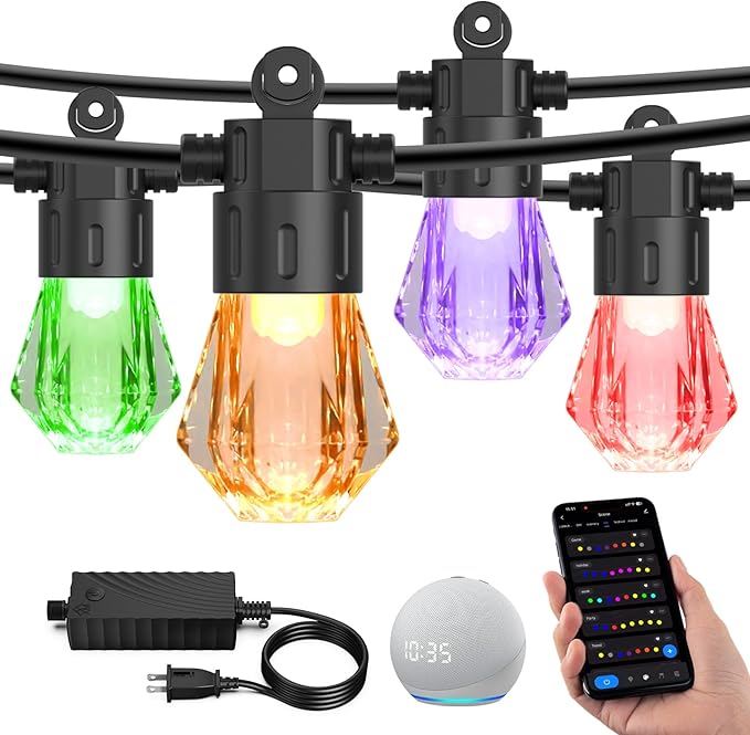 XMCOSY+ 96FT Smart Outdoor String Lights by XMcosy