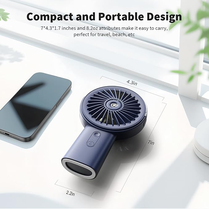 Otlonpe Handheld Misting Fan Portable, Small Personal Hand Held Rechargeable - Image 6
