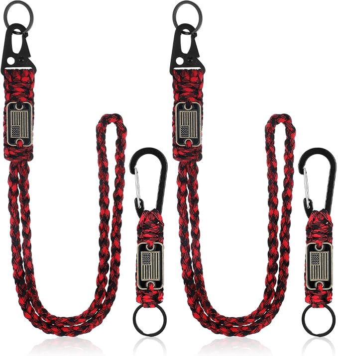 Frienda 2 Set Heavy Duty Paracord Lanyard Necklace Whistles Strap Braided 550 by Frienda