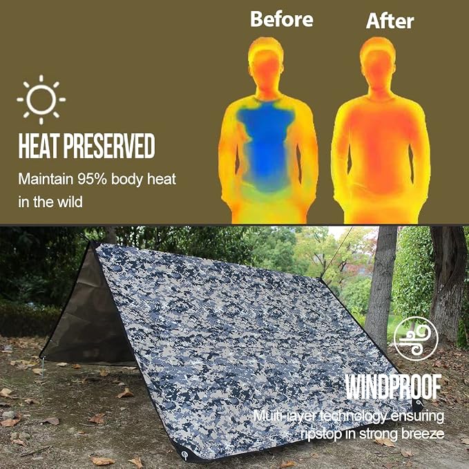 LYN Heavy Duty Emergency Blanket Survival Gear Waterproof Insulated Blanket - Image 6