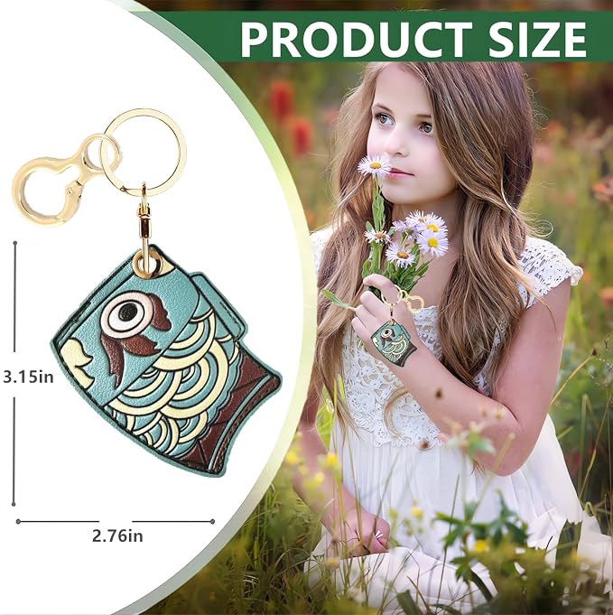 BORKUANA Leather Keychain Holder Case Compatible - Image 2