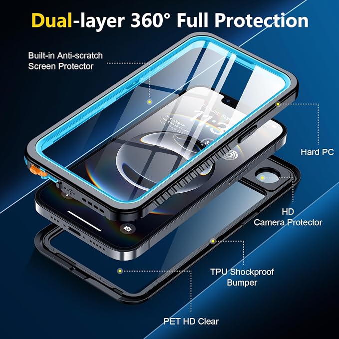SPIDERCASE for iPhone 16e Case/iPhone 17e Case Waterproof, Built-in Screen & - Image 6