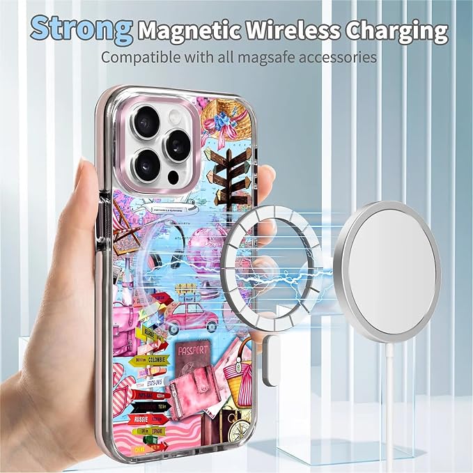 Case for iPhone 15 Pro, Cover Holiday Trip World Map Phone Case Design，for - Image 4