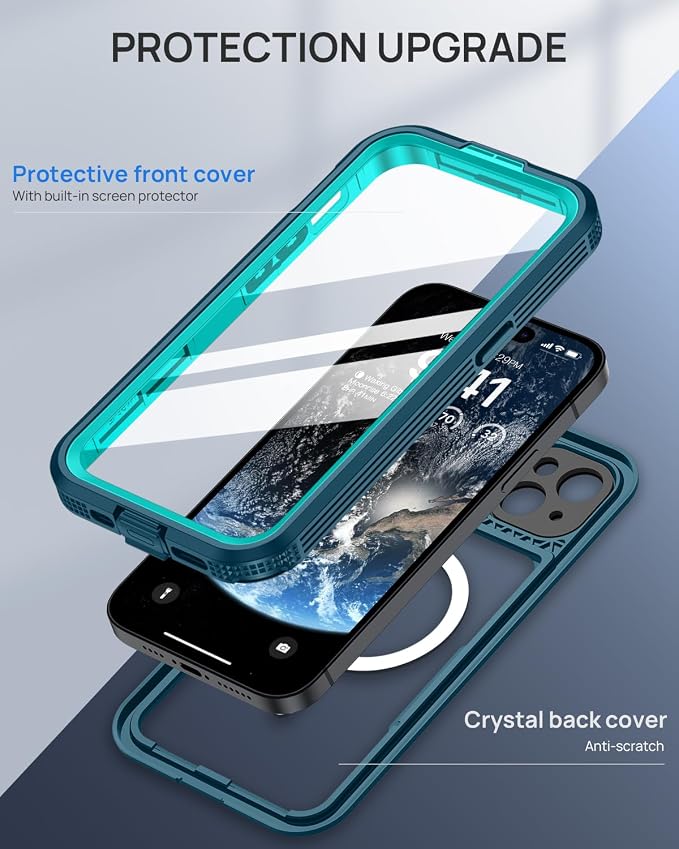 Lanhiem Magnetic for iPhone 15 Case, IP68 Waterproof Dustproof Case, Full Body - Image 6
