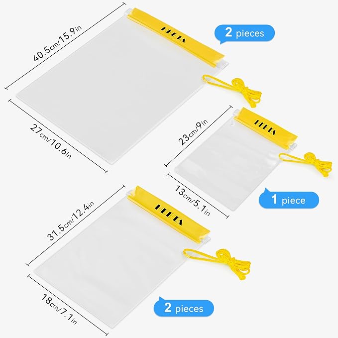 HEETA 5-Pack Clear Waterproof Dry Bag Pouch, Water Tight Cases Dry Bags - Image 4
