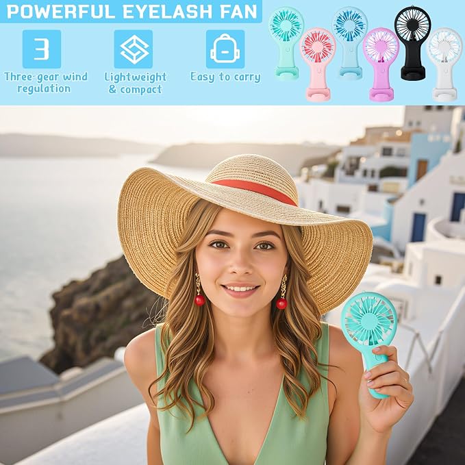 Woanger 12 Pcs Mini Handheld Fan Bulk 3 Speed USB Electric Battery Operated - Image 3