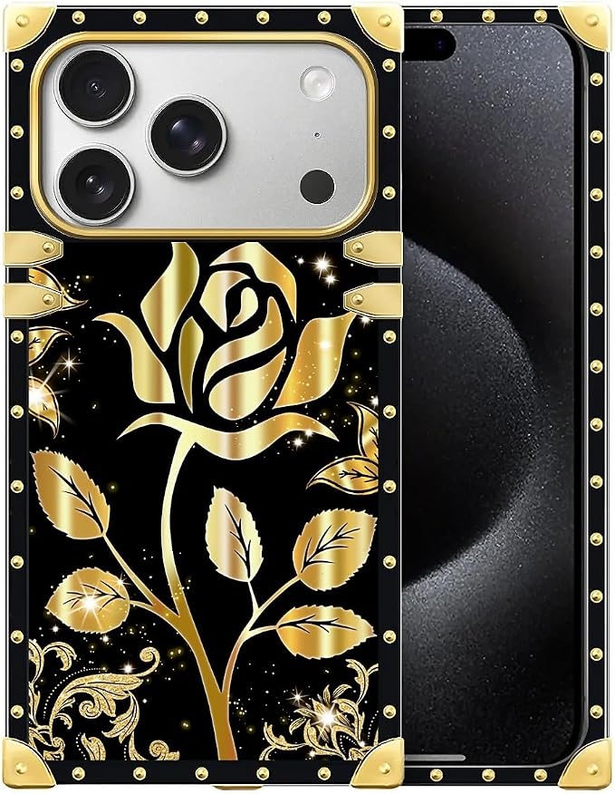 for iPhone 17 Pro Max Case Luxury Golden Decoration by Unknown
