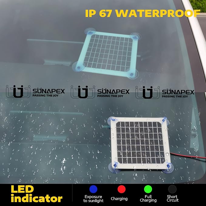 SUNAPEX 12V 5 Watt Solar Trickle Charger Maintainer - Image 7
