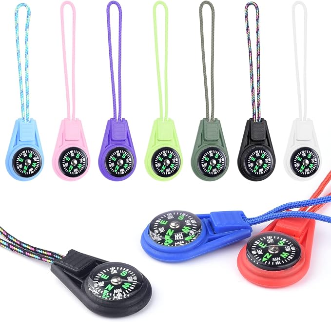 Mini Compass for Kids Compass Keychain，Button Compass Bulk kit，Paracord Hiking by LongSLong