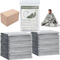Emergency Foil Blanket Silver, Survival Thermal Mylar Blankets Individually by MIXIAO