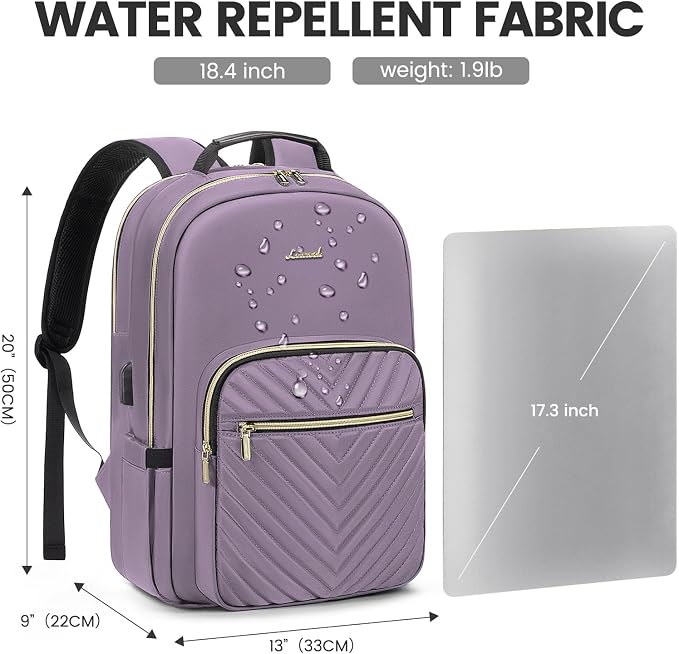 LOVEVOOK Laptop Backpack for Women 18.4 inch, Cute Womens Travel Backpack Purse - Image 4