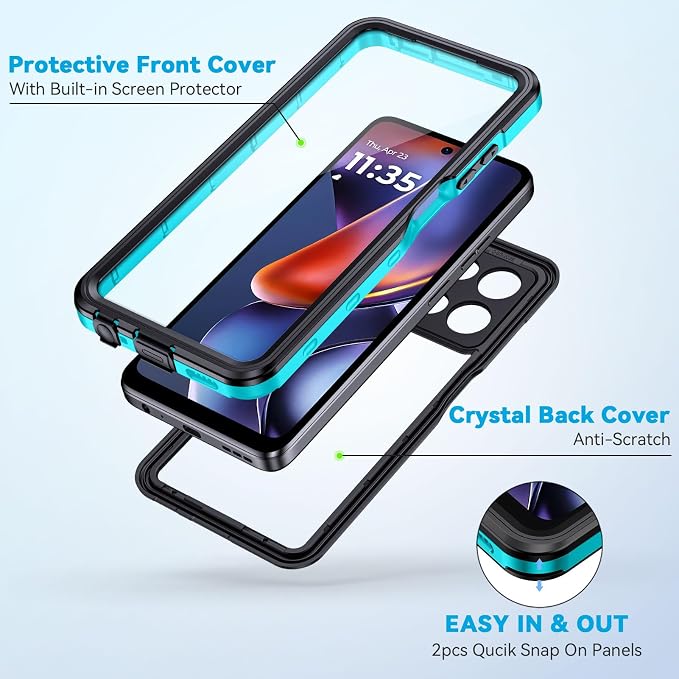 Lanhiem for Moto G 5G 2025 Case, IP68 Waterproof Dustproof Shockproof Case - Image 6