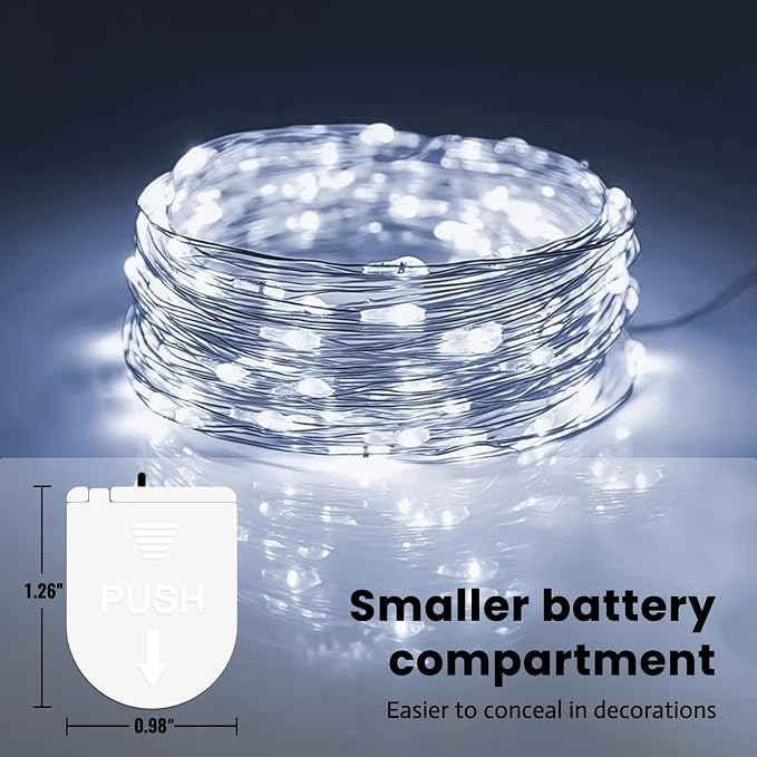 ZSJWL 30 Pack White Fairy Lights Battery Operated, 7Ft 20LED Mini String Light - Image 2