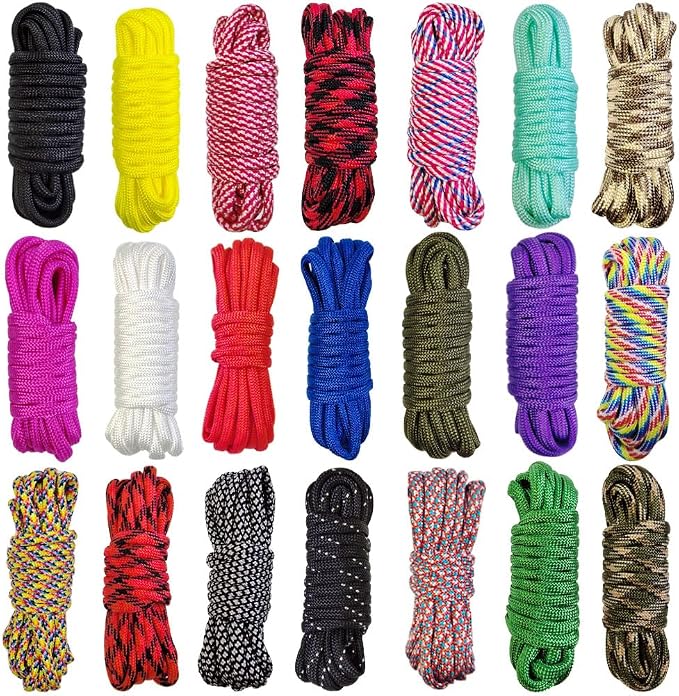 21 Colors Paracord, 550lb Parachute Cord Combo Kit by AOHOMOOON