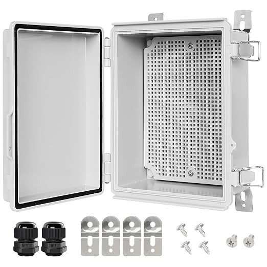 LeMotech Electrical Box, IP67 Waterproof Hinged Cover Stainless Steel Latch by LeMotech
