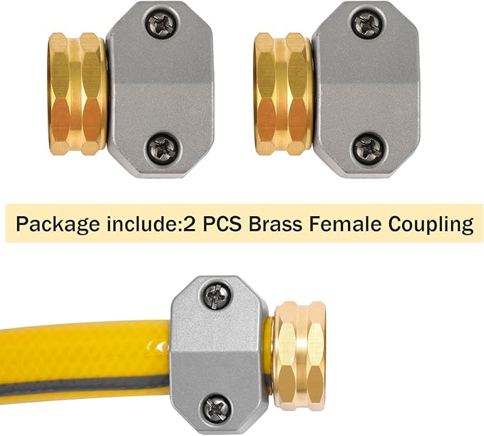 Garden Hose Repair Kits, 2 Pack Brass Water Hose Connector, Fit 3/4" and 5/8" - Image 6