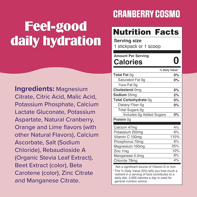 Ultima Replenisher Daily Electrolyte Powder – Cranberry Cosmo, 16 Stickpacks – - Image 3