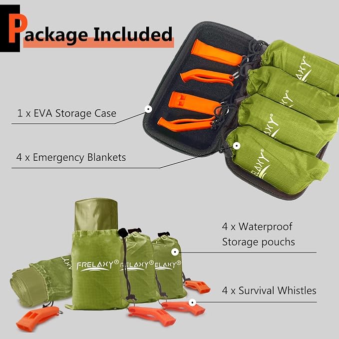 Frelaxy Emergency Blanket 2-Pack/4-Pack, Extra-Thick Extra-Large Space Blankets - Image 6